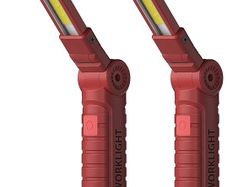LED Torch, Rechargeable Work Light Inspection Lamp with Magnetic Base 360 Rotate Camping Lights for Home, Workshop and Emergency Use (2 Pack, Red)