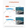 4 Bow Boat Bimini Tops, 600D Polyester Canopy with Aluminum Alloy Frame, Waterproof & Sun Shade Boat Awning Canopy with Storage Bag Image 5