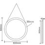 Round Bathroom Mirror with Lights Gold Frame Leather Strap Illuminated Bathroom LED Mirror Image 9