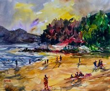 easy living beach watercolour