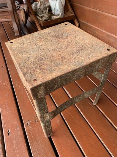 vintage industrial stool / table