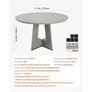 47 inch Wood Table for 4-6 Person, Farmhouse Circle Dinner Furniture, Rustic Leisure Tables with Thick Wooden Legs, for Home Kitchen Living Room, Grey Only Table Image 6