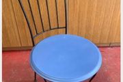 Wrought Iron Chair With Wooden Seat