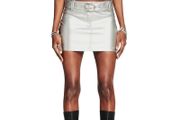 I.Am.Gia Silver Metallic Mini Skirt