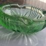 vintage green glass ashtray Image 2