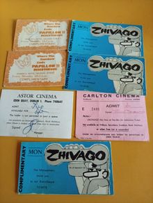 Rare 1970s Dublin Club & Cinema Passes.  Zhivago, Carlton, Papillon II