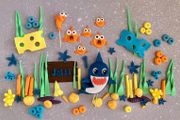 cake cupcake toppers baby shark , undersea