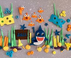 cake cupcake toppers baby shark , undersea