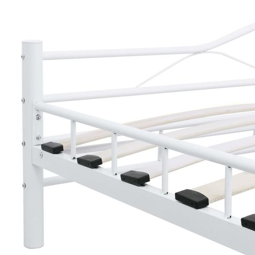 Bed Frame White Metal 180x200 cm