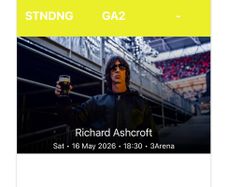 Richard Ashcroft Standing Ticket May 16th