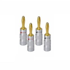 4Pcs 4mm Banana Plug 24K Gold Plated Pure Monster Copper Speaker Adapter Screw Plugs Audio Connectors
