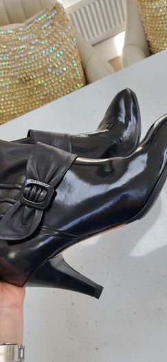 SEE by Chloe black leather hi-shine ankle boots Sz 40 (fit 7-7.5UK) - Rrp 495 (New)