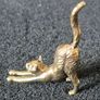 3 brass cats,. Solid brass. Image 8
