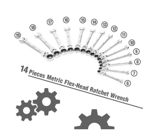 14PCS Keys Set Multitool Wrench Ratchet Spanners Universal Wrench for Car Repair