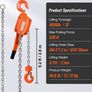 Manual Lever Chain Hoist, 3 Ton 6600 lbs Capacity 10 FT Come Along, G80 Galvanized Carbon Steel with Weston Double-Pawl Brake, Auto Chain Leading & 360 Rotation Hook, for Garage Factory Dock Image 5