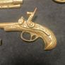 Brass decorative gun pistol set vintage wall decor High quality Image 4