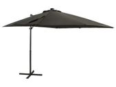 Cantilever Umbrella with Pole and LED Lights Anthracite 250 cm