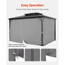Gazebo Privacy Curtain 12' x 10' x 6.7' Waterproof Gazebo Curtains Gray Image 3