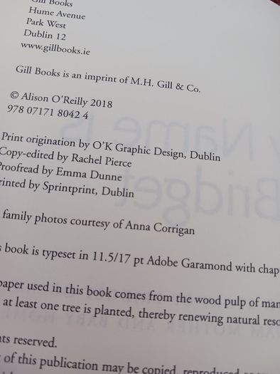 My Name is Bridget/ Alison O' Reilly/2018