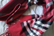 Autumn red checkered shawl