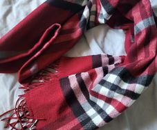 Autumn red checkered shawl