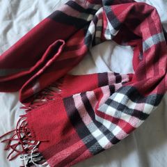 Autumn red checkered shawl