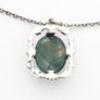 925 Vintage Sterling Silver & Moss Agate Necklace, Birmingham 1974 Image 4