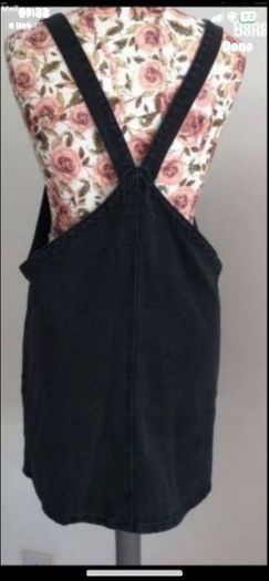 dress black denim pinafore dress size 12