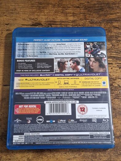 "The Bourne Legacy" (2012) Blu-ray - free standard postage