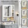 Bathroom Mirror Cabinets Wall Mounted  Expanded Spacious Storage HD Mirror Cabinet with 3-COLOR & Dimming LED Lights Anti Fog Memory Function  Adjustable Shelves, Touch Sensor,535by700by150mm Image 4