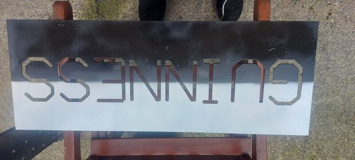 Guinness stencil laser cut steel metal stencil,,make ur own signs ,buyer collects or pays postage thank you, sold as is,heavy duty metal