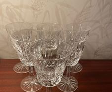 Set of 6 Vintage Waterford Crystal Wine  Hock Glasses  Elegant Cut Crystal