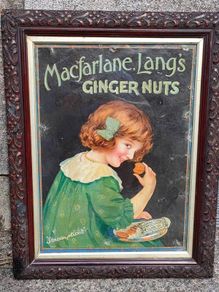 1930's MacFarlane Lang's cardboard sign