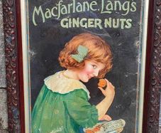 1930's MacFarlane Lang's cardboard sign