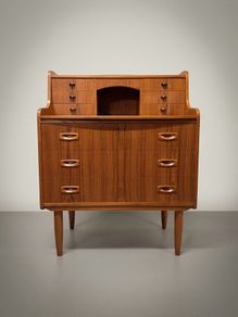 Elegant Danish Mid-Century Teak Secretary Desk, 1970s