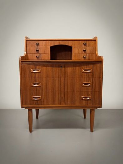 Elegant Danish Mid-Century Teak Secretary Desk, 1970s