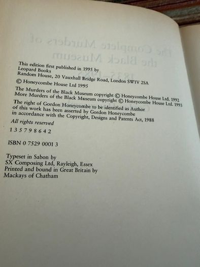 The Complete Murders of the Black Museum by Gordon Honeycombe