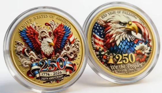 Commemorative Coin 250Th Anniversary USA Independence Day, New.
