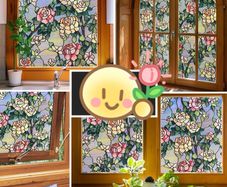 Beautiful flower glass sticker