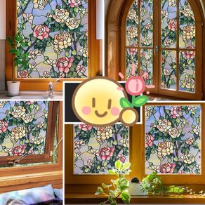 Beautiful flower glass sticker