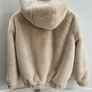 Girls faux fur jacket hooded coat ecru size 10/11 yo Image 2