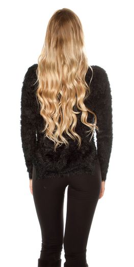 _high_low_soft_sweater__Color_BLACK_Size fits s-m