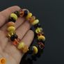 Luxury Multicolored Baltic Amber Beaded Stretchy Bracelet With 3mm Gold Plated Spacers for Men Women Perfectly Rounded Amber Buttons Genuine Amber Beads Jewellery Bracelet for Men Women Image 2