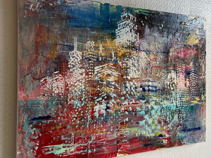 Original Art Original Cityscape in Abstract