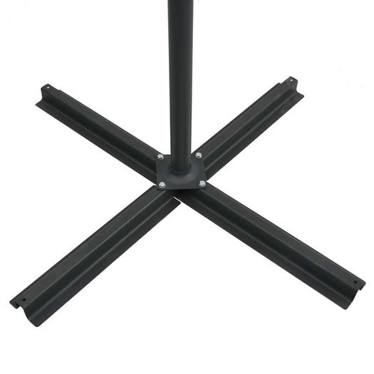 Cantilever Umbrella with LED lights and Steel Pole 250x250 cm Black