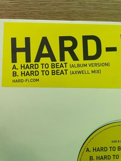 Hard-Fi X Axwell - Hard To Beat - 12" Vinyl Single - 2005 Necessary Records