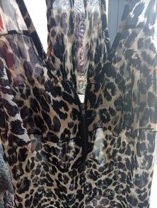 animal print Sheer party M top