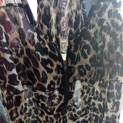 animal print Sheer party M top