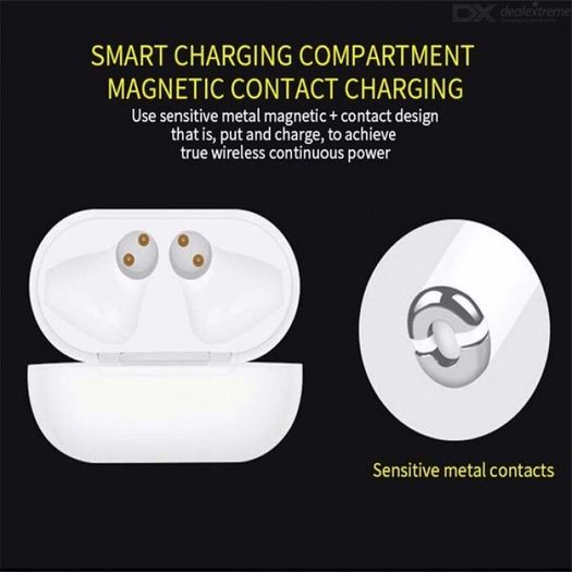 08441 i12 TWS Blue - Universal Bluetooth Earbuds With Charging Dock
