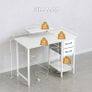 Desk with Drawers & Power Outlets, 100x50cm Home Office Desk with Monitor Stand, Gaming Table with Reversible Storage Shelf & Hook, Image 3